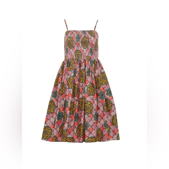 Autumn Adeigbo Pink Winnie Smocked Midi Dress Size 8 Multicolor Floral $555 NWT - Picture 13 of 16